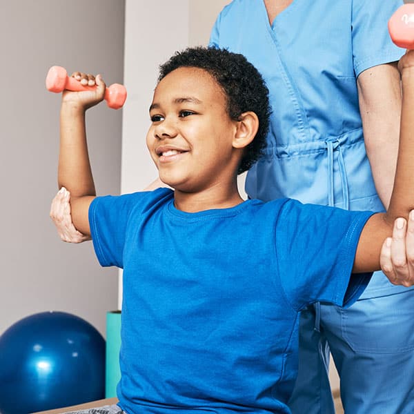 Physical therapy session at school