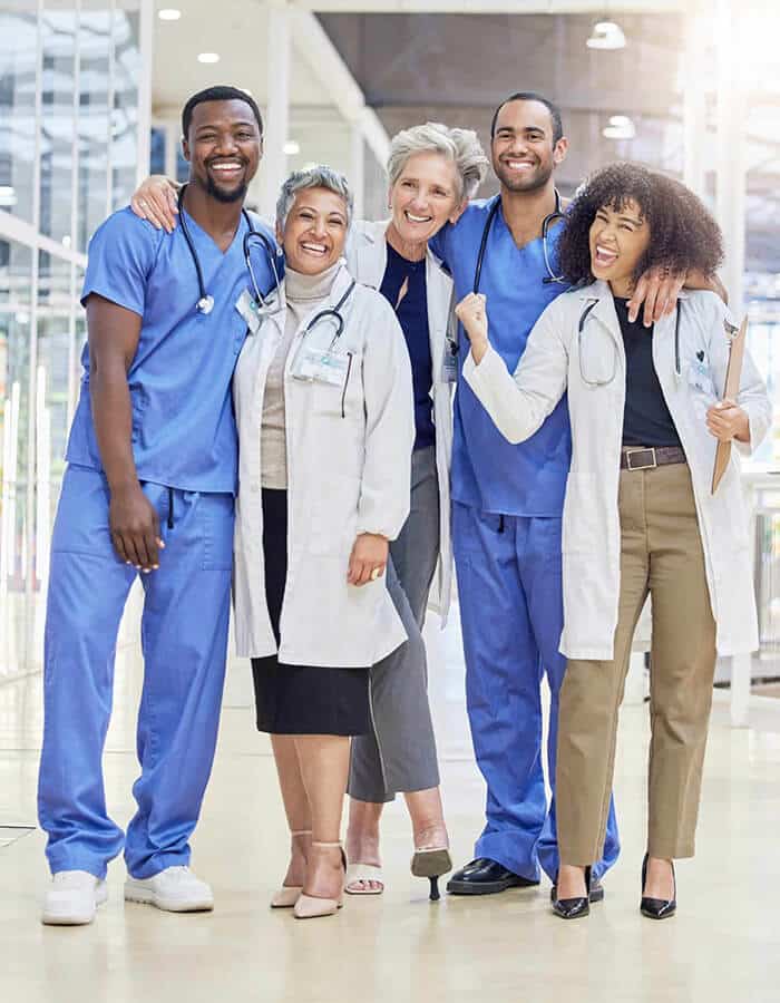 Hospital healthcare team staff