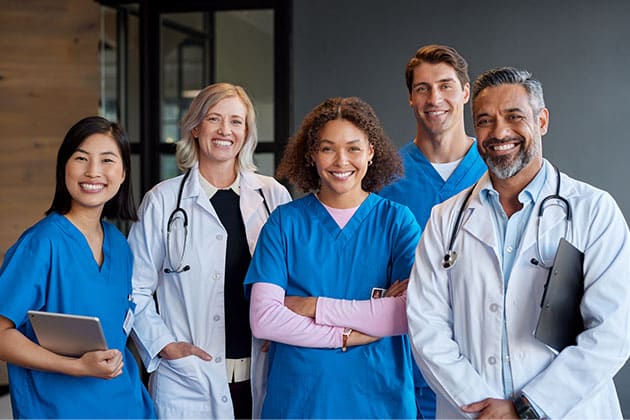 Multi-ethnic medical team