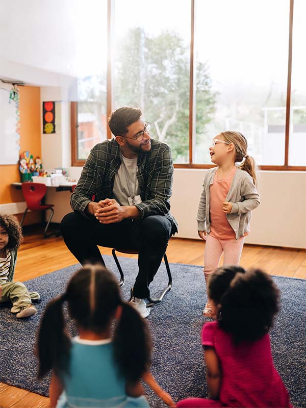 paraprofessional with kids