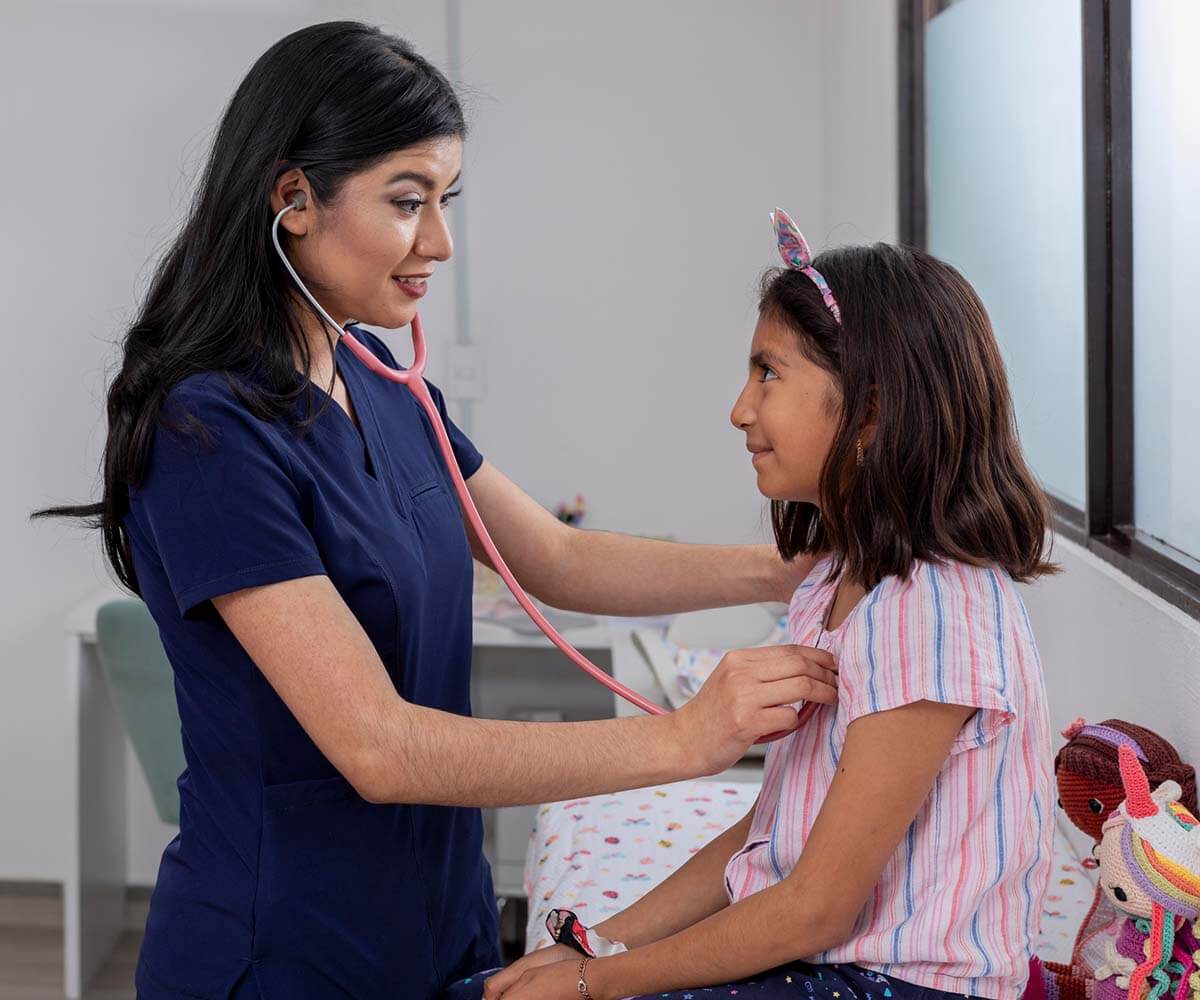 Pediatric LPN with patient
