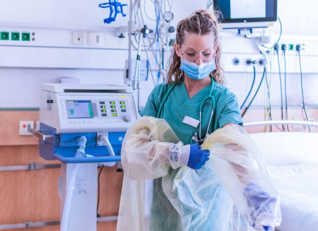 Nurse practitioner getting ready