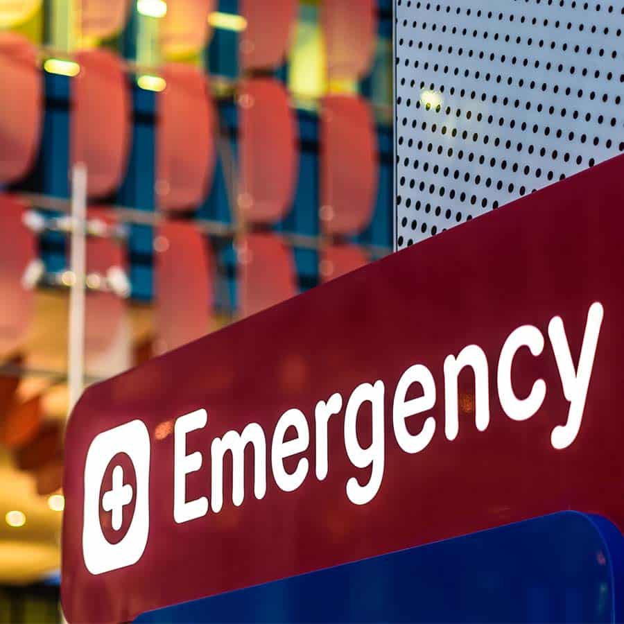 Emergency sign of a hospital